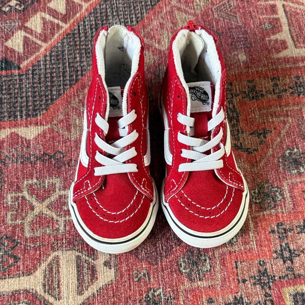 Vans Red and White high top vans